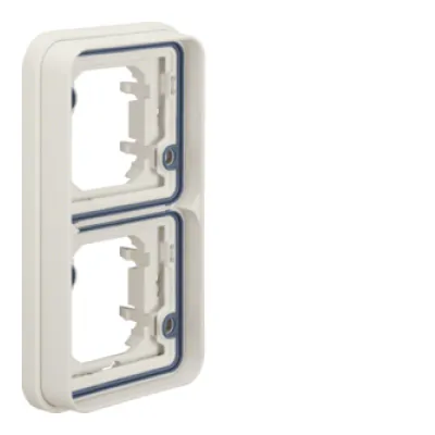 Berker 2-fach Rahmen senkrecht 13293512 | Abdeckrahmen Unterputz IP55 | Kunststoff polarweiß matt