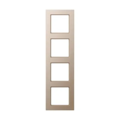 JUNG Rahmen 4-fach AC584CH | Abdeckrahmen A creation | waagerecht/senkrecht | Duroplast | champagner glänzend