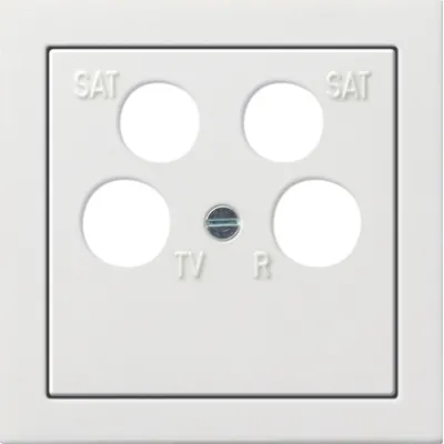 GIRA Zentralplatte 4-fach | 0259112 | SAT TV Radio | Koaxial | 50x50mm | UP | Kunststoff | glänzend | weiß