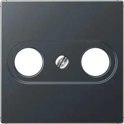 JUNG Abdeckung Antennen-Steckdose A561BFPLTVANM | 2-fach Zentralplatte | bruchsicher | Thermoplast | anthrazit matt