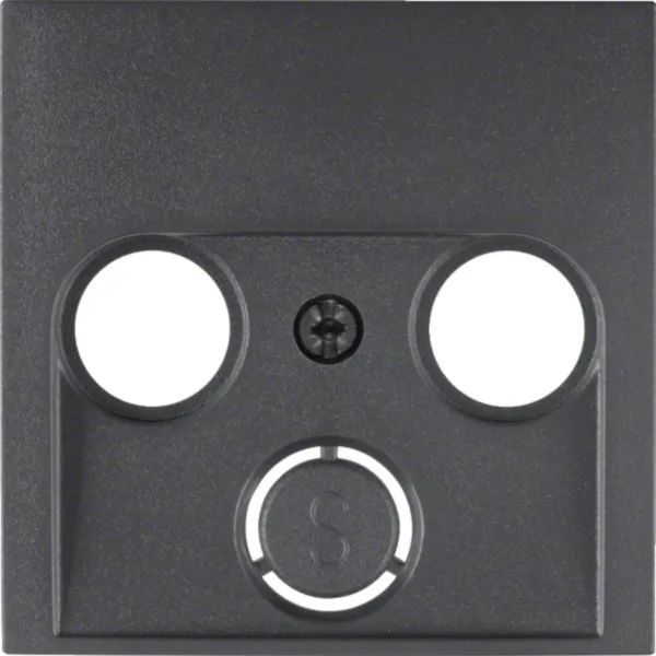 Berker Zentralplatte | Abdeckung Antennen-Steckdose 2-/3-Loch SAT ausbrechbar | B.3/B.7 | anthrazit matt
