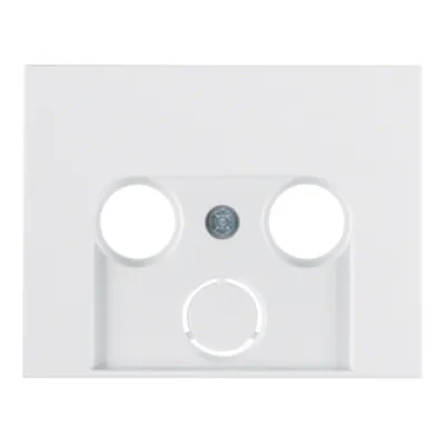 Berker Zentralplatte 12017019 K.1 | Antennen-Steckdose 2-/3-Loch | SAT-Eingang | Kunststoff glänzend | polarweiß