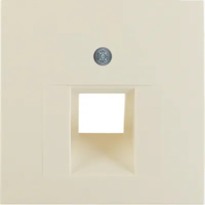 Berker Zentralplatte 1-fach 14078982 | für UAE-Steckdose | 45° Schragauslass | Unterputz | Thermoplast | weiß glänzend