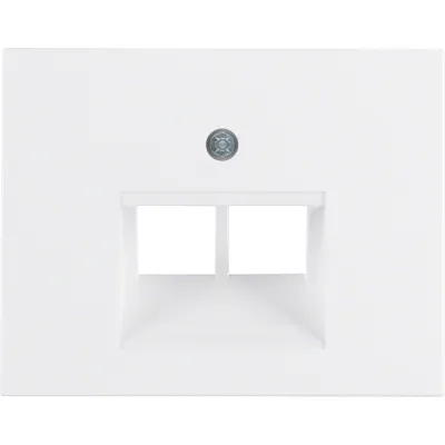 Berker Zentralplatte 14097009 | Abdeckung für ISDN-Steckdose 2-fach | 45° Auslass | polarweiß | glänzend