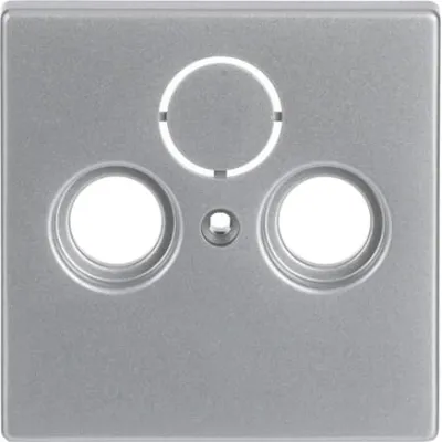 Busch-Jaeger Zentralscheibe | Abdeckung Antennensteckdose 2-fach | Radio TV SAT | Unterputz | alusilber