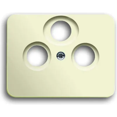 Busch-Jaeger Zentralscheibe 1743-03-22G | Abdeckung Antennendose 3-fach | Radio TV SAT | elfenbeinweiß glänzend