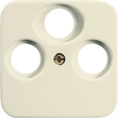 Busch-Jaeger Zentralscheibe 1743-03-212 | Abdeckung Antennensteckdose 3-fach | Duro 2000 SI | weiß | Kunststoff