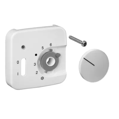 ALRE Deckelset Raumthermostat JZ-002.200/BJ | für Busch-Jaeger | Thermoplast | reinweiß RAL 9010 | 54x54 mm