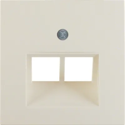 Berker Zentralplatte | 2-fach UAE/IAE | 45° Schragauslass | Unterputz | Kunststoff cremeweiß