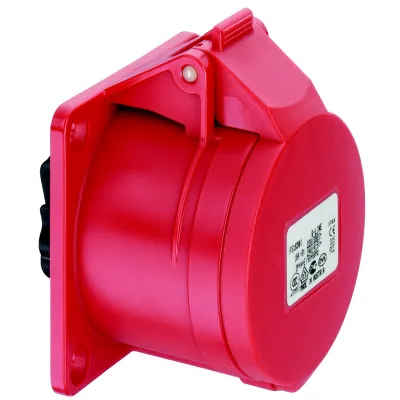 ABL GmbH Flanschsteckdose 5-p, 16A, 6h, rt F51S301