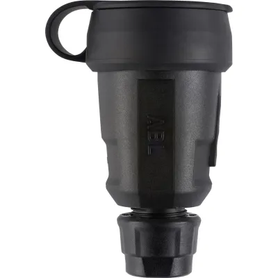ABL Schutzkontaktkupplung 1580 SK MD | 100000080 | SCHUKO IP44 | Hightech Elamid Thermoplast | gerade | schwarz