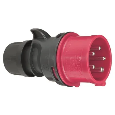 ABL CEE-Stecker S52S30 | 32A 5-polig | IP44 | 400V | Schnellverschluss turn2fix | Schraubklemmen | Kunststoff | rot