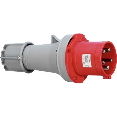 ABL CEE Stecker S53S30 | 63A 5-polig | IP44 | 400V 6h | Schraubklemmen | rot | HighPower | vernickelte Kontakte