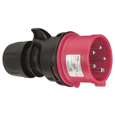 ABL CEE-Stecker S52SL30 | 32A 5-polig | 400V | IP44 spritzwassergeschützt | schraubenlos | Schnellverschluss | rot