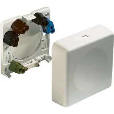 ABL Geräte-Anschlussdose 2505010 | Aufputz | 5x6 mm² Schraubklemmen | Thermoplast | IP20 | halogenfrei | weiß