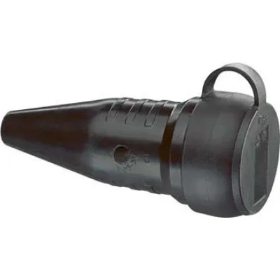 ABL SURSUM SCHUKO Vollgummi-Kupplung 1189290 | IP44 spritzwassergeschützt | 16A 250V | mit Deckel | schwarz