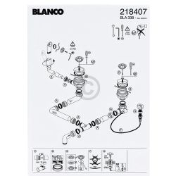 Ablaufgarnitur mit 2xSieb Fernbedienung Überlauf BLANCO 218407
