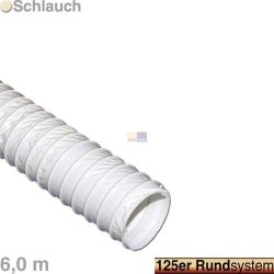 Abluftschlauch 125erR 6m, weiß, Netz