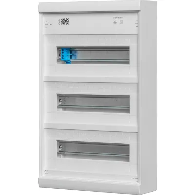 ABN Kleinverteiler Aufputz A36A 606487 | 3-reihig 36TE | 300x495x106mm | Kunststoff | IP30 | ohne Tür | weiß