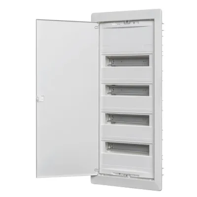 ABN Braun Kleinverteiler Unterputz | 4-reihig | 4x12TE | IP30 | Stahlblech | Volltür | weiß RAL9016