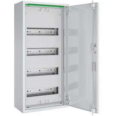 ABN Feldverteiler Aufputz ABNRM104R01 | Kleinverteiler 4-reihig 48TE | Stahl | IP44 | Volltür | 650x300x170mm | weiß