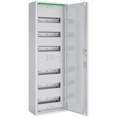 ABN Feldverteiler Aufputz ABNRM106R01 | 6-reihig 72TE | Stahl IP44 | Volltür | 950x300x170mm | weiß RAL9016