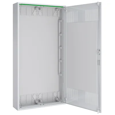 ABN Multimediaverteiler Aufputz ABNRM207L02 | 14 Reihen | 24TE | Stahl | IP31 | 1100x550x170mm | weiß RAL9016