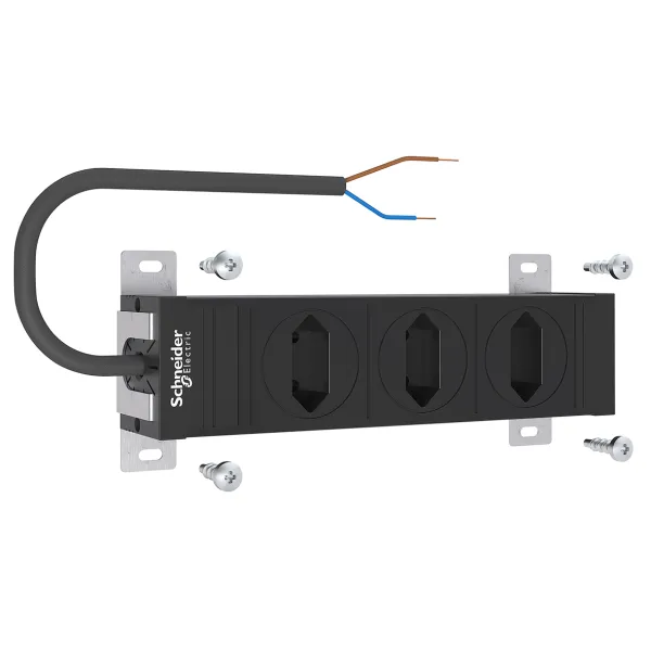 ABN Steckdosenleiste 3-fach drehbar ABNPE303P01 | Schutzkontakt | 2 m Kabel | IP20 | 3600 W | Kunststoff | schwarz