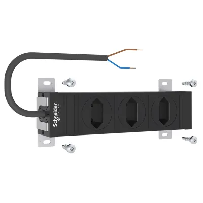 ABN Steckdosenleiste 3-fach drehbar ABNPE303P01 | Schutzkontakt | 2 m Kabel | IP20 | 3600 W | Kunststoff | schwarz