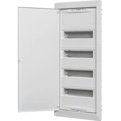 ABN Kleinverteiler Hohlwand A48HW | 4-reihig 4x12TE | IP30 | Kunststoff | Volltür | B310xH695xT88mm | weiß RAL 9016