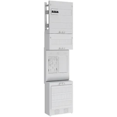 ABN Einspeiseplatz eHZ EZ17110U | 1 Zählerplatz | 44A | verdrahtet | 5-polig | 250x1050mm | IP30 | grau RAL9002
