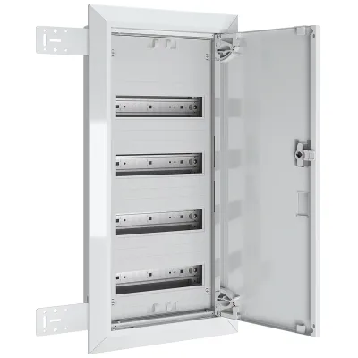 ABN Flachverteiler UK14 1x4-reihig | Unterputz/Hohlwand | 4 Reihen | 12 TE | Stahlblech | IP30 | 110 mm | weiß RAL 9016