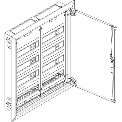 ABN Flachverteiler UK24 | Installationskleinverteiler 2x4-reihig 96TE | UP/Hohlwand | 110mm Tiefe | Stahlblech | IP30