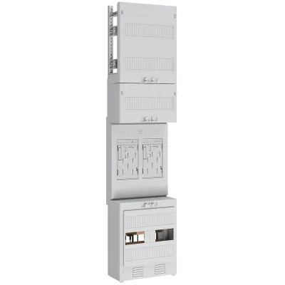 ABN Zählerplatz eHZ 2Z | EZ17120 | 2 Zählerplätze | mit Klemmstein | 5-polig | 250x1050mm | Verdrahtet | geschlossen