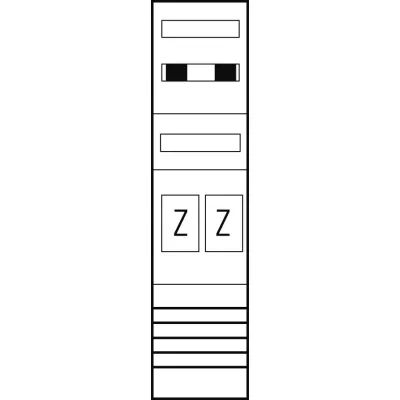 ABN Zählerplatz eHZ 2Z | EZ17120 | 2 Zählerplätze | mit Klemmstein | 5-polig | 250x1050mm | Verdrahtet | geschlossen