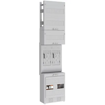 ABN Zählerplatz eHZ 2Z EZ17320 | 2 Zählerplätze | mit Klemmstein/OKK | 5-polig | 250x1050 mm | verdrahtet | geschlossen