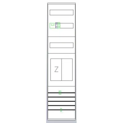 ABN Zählerplatz eHZ EZ17411 | 1-fach | HS/OKK sperrbar | 5-polig | 250x1050mm | IP20 | weiß