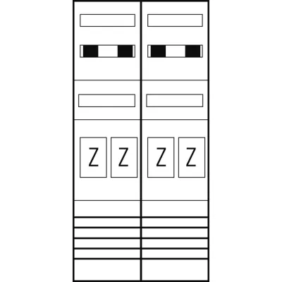 ABN Zählerplatz eHZ EZ27240 | 4-Zählerplätze | 5-polig | verdrahtet | Hauptschalter 63A | 500x1050mm | weiß