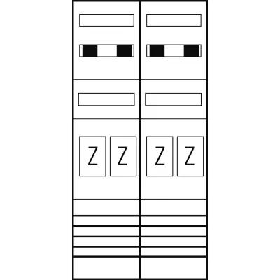 ABN Zählerplatz eHZ EZ27340 | 4-fach Zählerschrank | 5-polig | mit Klemmstein OKK | 500x1050 mm | verdrahtet