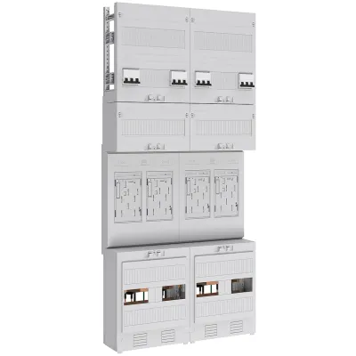 ABN Zählerplatz eHZ 4Z EZ27840 | 4 Zählerplätze | 5-polig mit Sammelschiene | 500x1050mm | verdrahtet | IP20 | weiß
