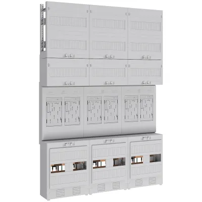ABN Zählerplatz eHZ 6Z EZ37160 | 6 Zählerplätze | mit Klemmstein | 5-polig | 750x1050mm | Verdrahtung | Sammelschiene