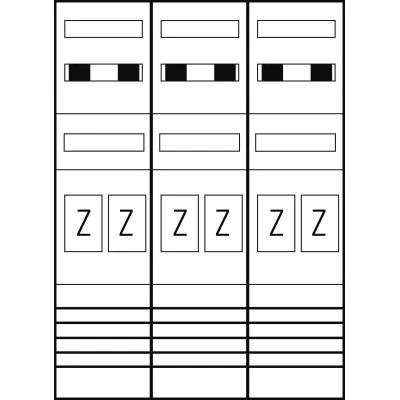 ABN Zählerplatz eHZ 6Z EZ37360 | 6-fach Zählerfeld | 5-polig | Klemmstein/OKK | 750x1050mm | verdrahtet | geschlossen