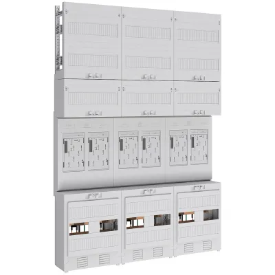 ABN Zählerplatz eHZ 6Z EZ37360 | 6-fach Zählerfeld | 5-polig | Klemmstein/OKK | 750x1050mm | verdrahtet | geschlossen