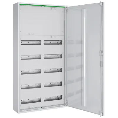 ABN Feldverteiler Aufputz ABNRM207K02 | 14 Reihen | 24TE | IP44 | Stahl | Volltür | 1100x550x170mm | weiß