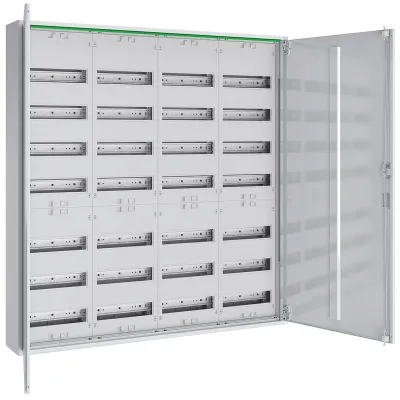 ABN Feldverteiler Aufputz ABNRM407R01 | 28 Reihen | 48 TE | Stahl | Volltür | IP44 | 1100x1050x170 mm | weiß