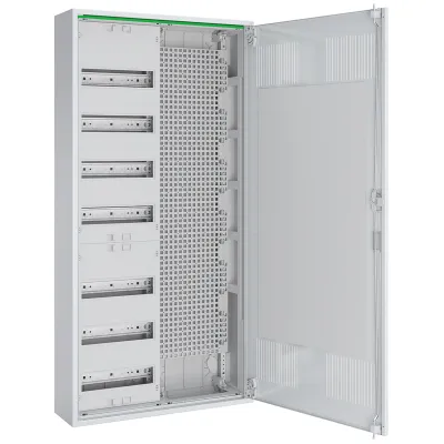 ABN Multimediaverteiler AP/UP ABNRM207M03 | 7 Reihen | 24TE | Tür | Stahl | IP31 | weiß
