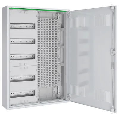 ABN Feldverteiler Aufputz ABNRM205M01 | Multimediaverteiler 5 Reihen 24TE | Stahl | 800x550x170mm | IP31 | weiß