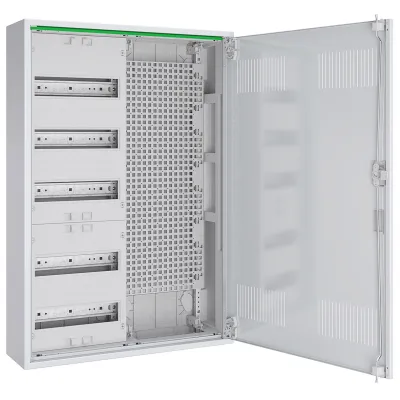 ABN Feldverteiler Aufputz ABNRM205M01 | Multimediaverteiler 5 Reihen 24TE | Stahl | 800x550x170mm | IP31 | weiß