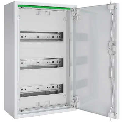 ABN Feldverteiler Aufputz ABNRM103R01 | 3-reihig 36TE | IP44 | Stahlgehäuse | Volltür | 500x300x170mm | weiß RAL9016