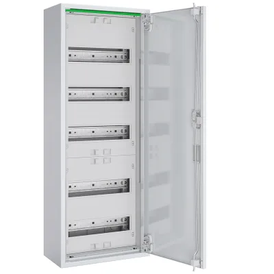 ABN Feldverteiler Aufputz ABNRM105R01 | 5-reihig 60TE | Stahl | Volltür | IP44 | 800x300x170mm | weiß RAL9016